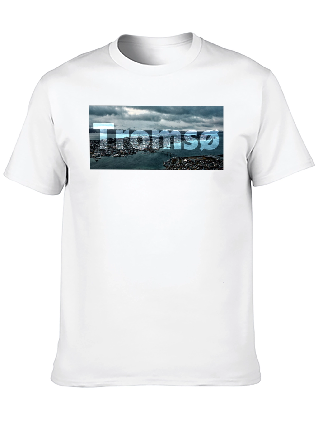 Tromsø Cityscape T-Shirt - Black Graphic Tee