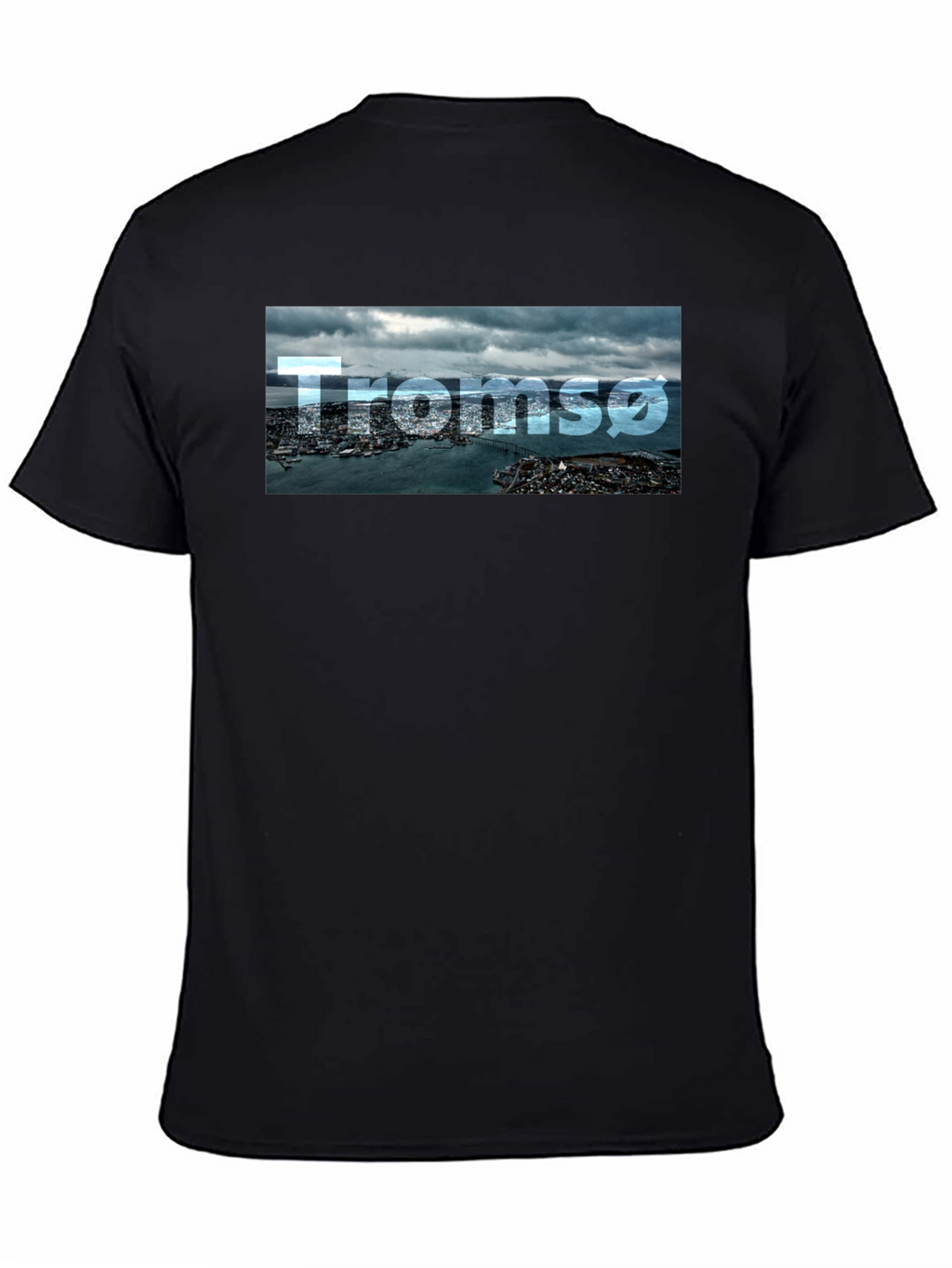 Tromsø Cityscape T-Shirt - Black Graphic Tee