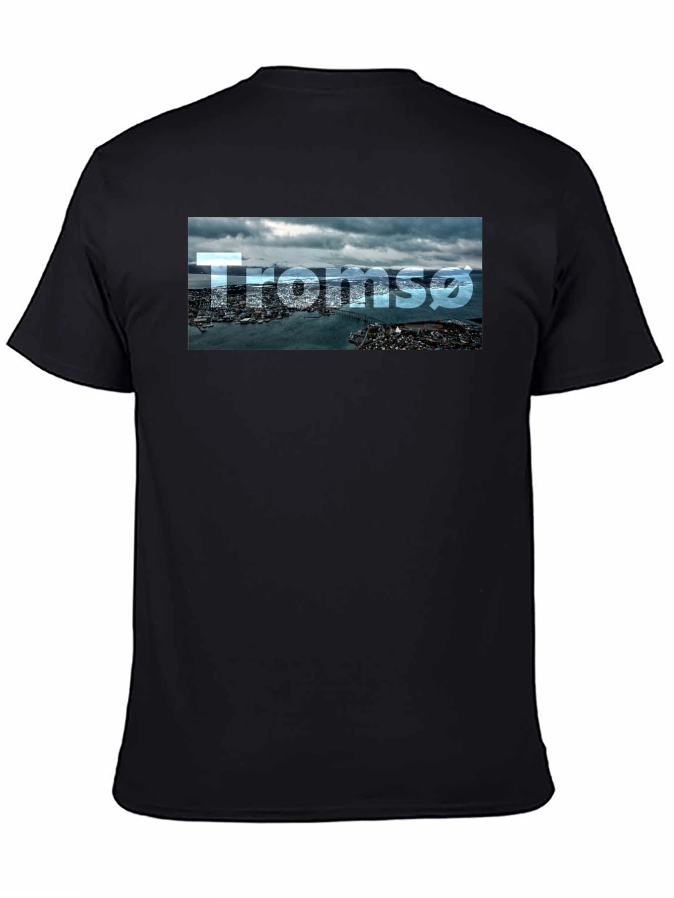 Tromsø Cityscape T-Shirt - Black Graphic Tee