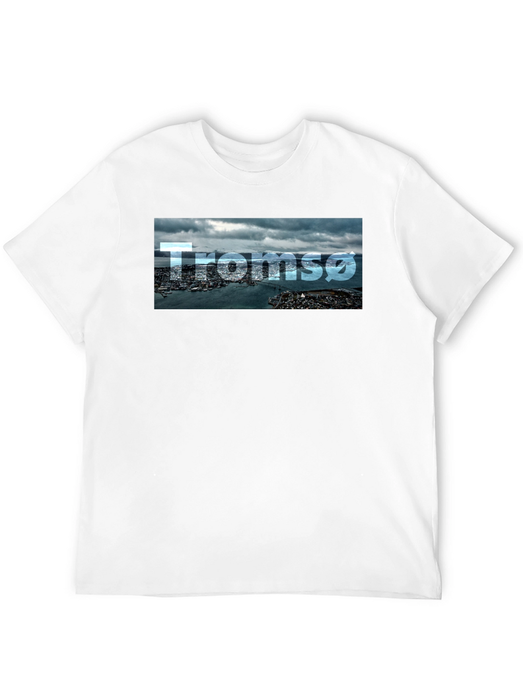 Tromsø Cityscape T-Shirt - Black Graphic Tee