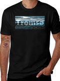 Tromsø Cityscape T-Shirt - Black Graphic Tee