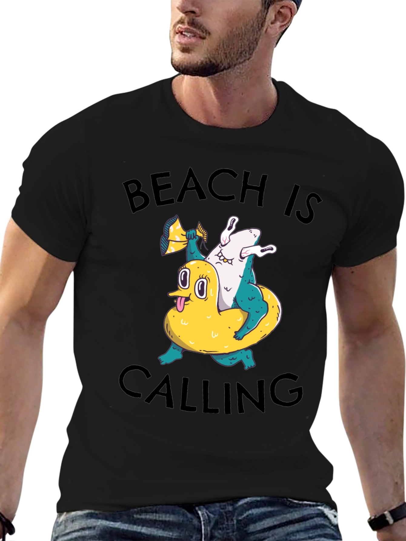 Beach Calling Graphic Tee - Fun Summer T-Shirt