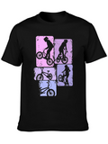 BMX Bike Silhouette Graphic Print T-Shirt