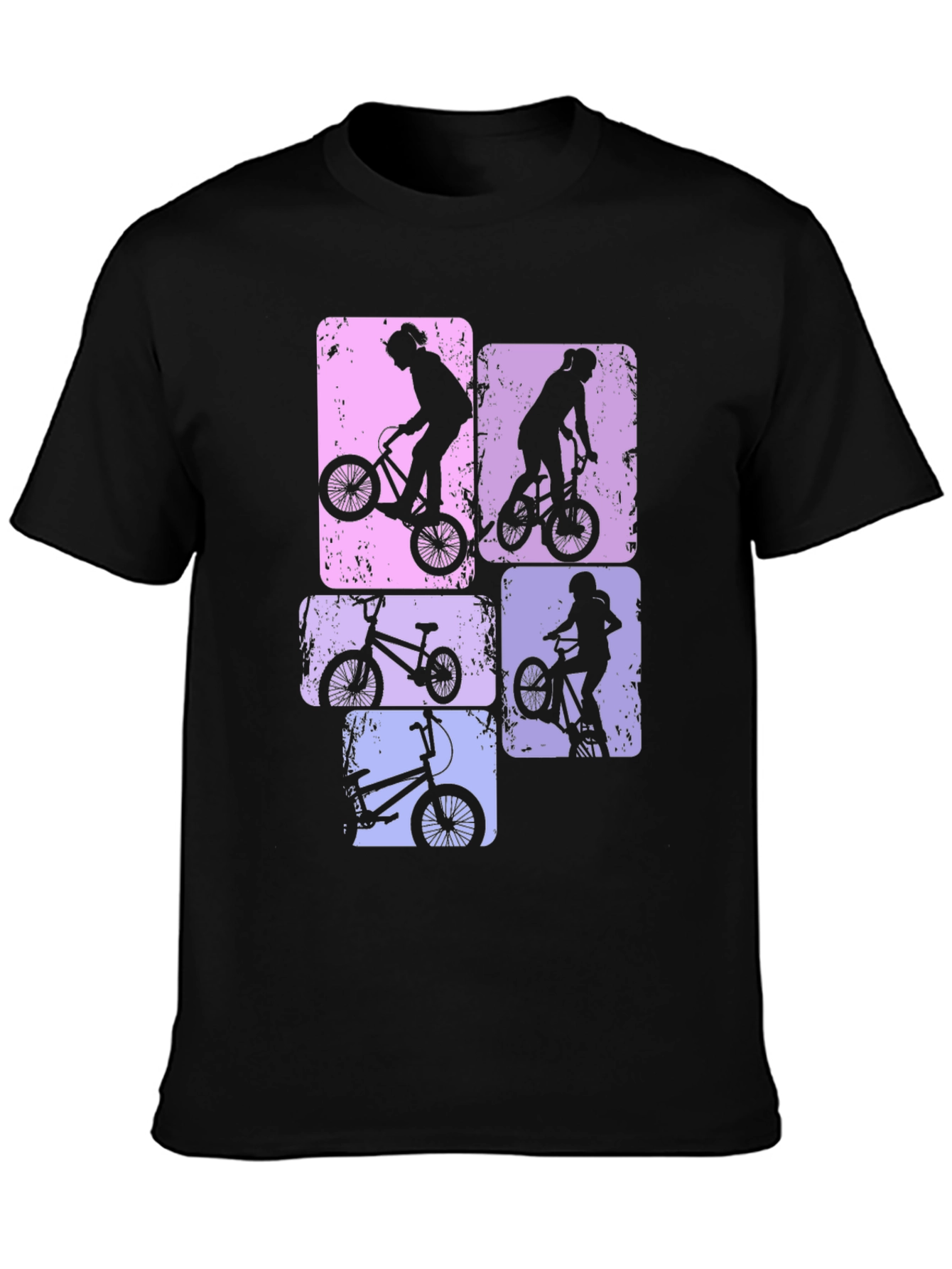 BMX Bike Silhouette Graphic Print T-Shirt