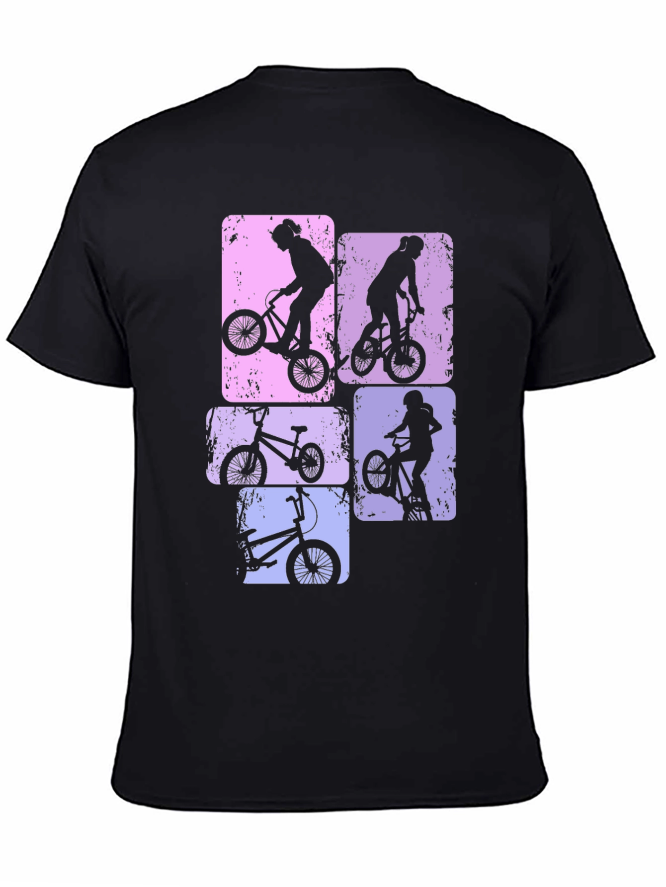 BMX Bike Silhouette Graphic Print T-Shirt