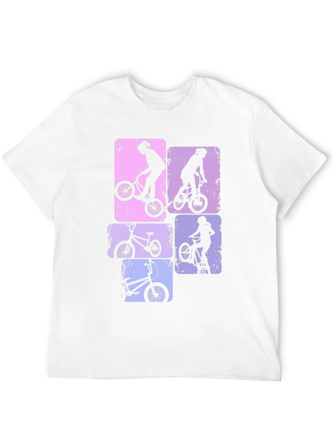 BMX Bike Silhouette Graphic Print T-Shirt
