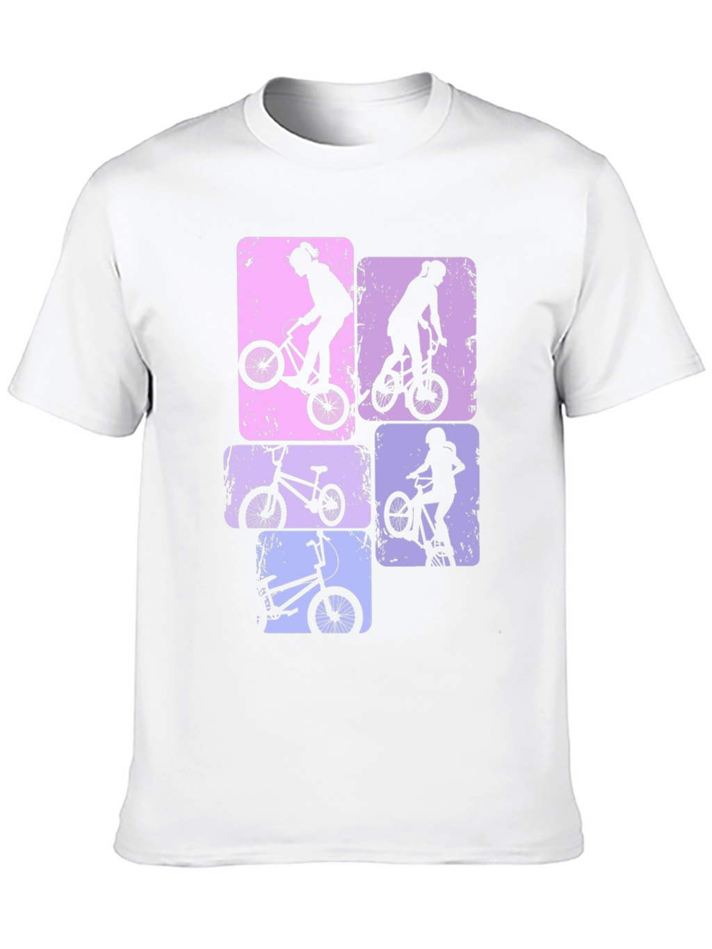 BMX Bike Silhouette Graphic Print T-Shirt