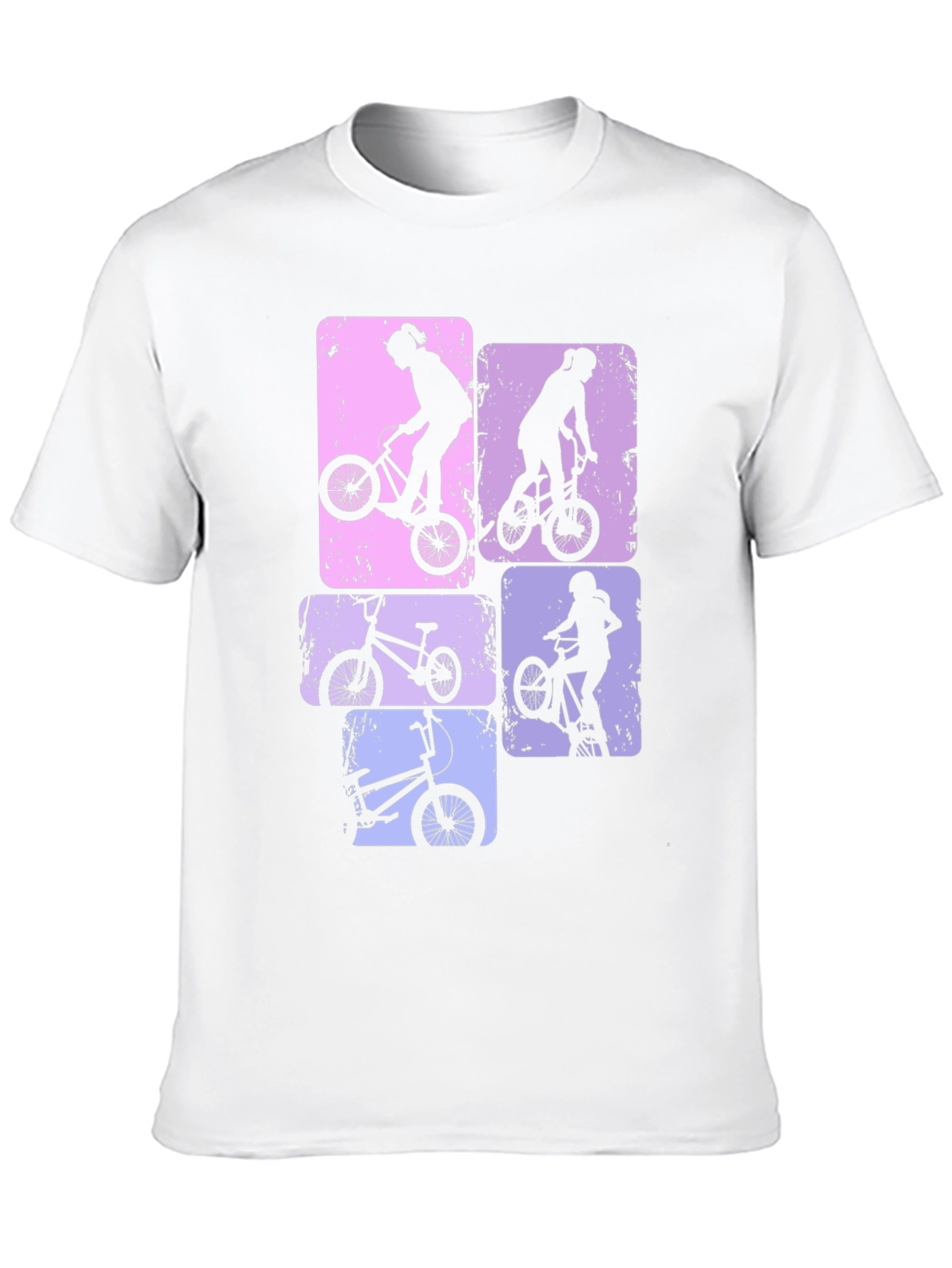 BMX Bike Silhouette Graphic Print T-Shirt