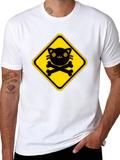 Warning: Cute Cat Crossbones Graphic Tee