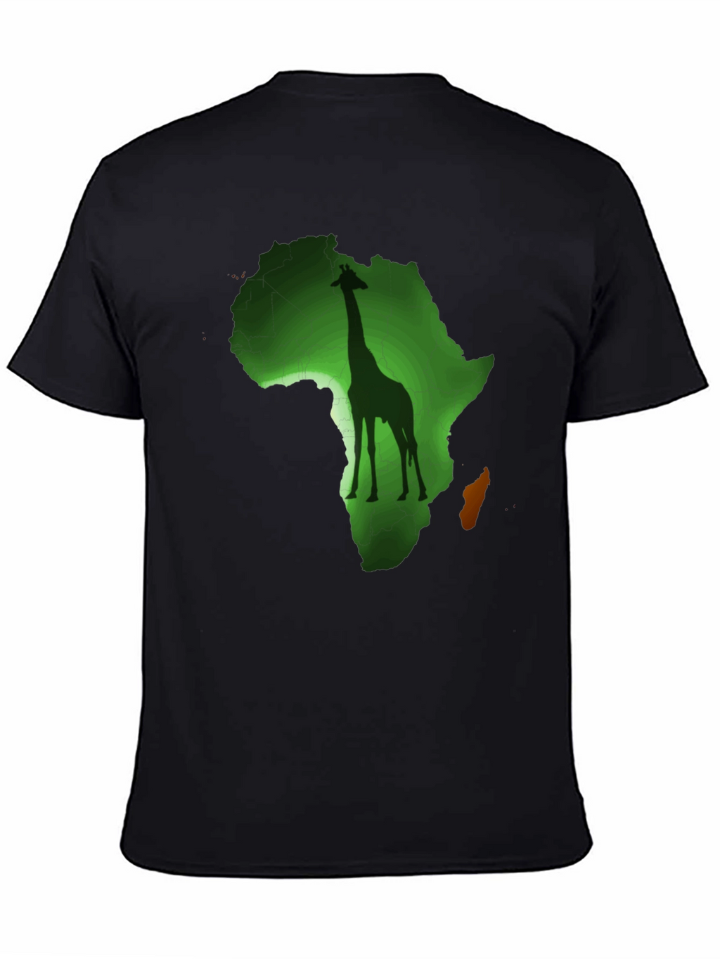Africa Giraffe Graphic Print Black T-Shirt