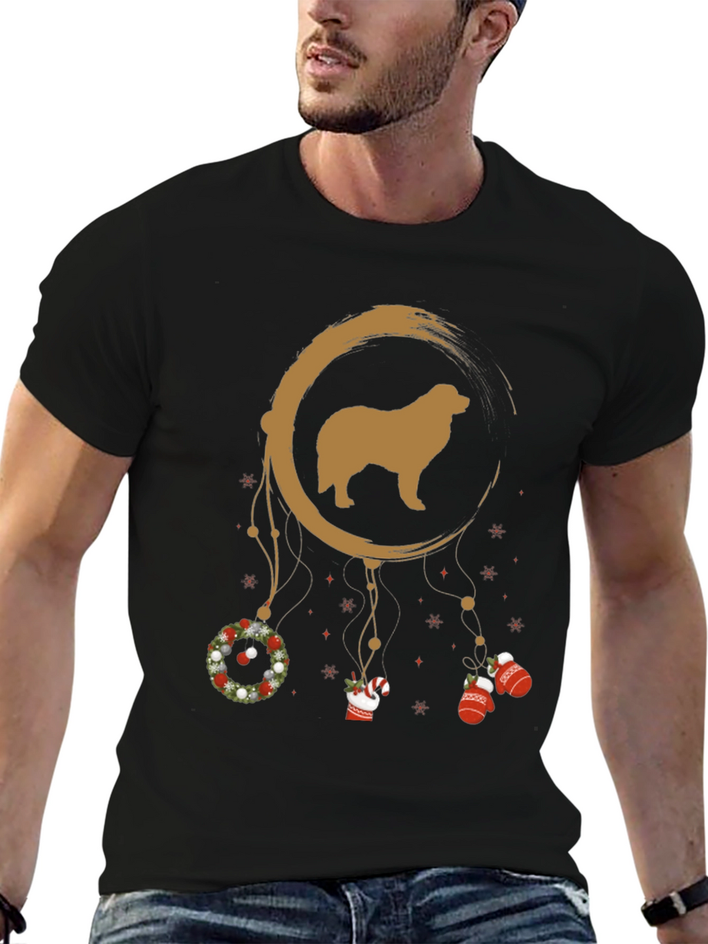 Dog Dreamcatcher Christmas Graphic Tee