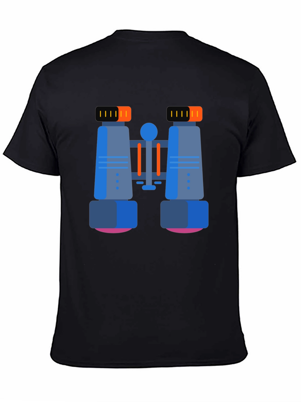 Binoculars Graphic T-Shirt - Black Cotton Blend