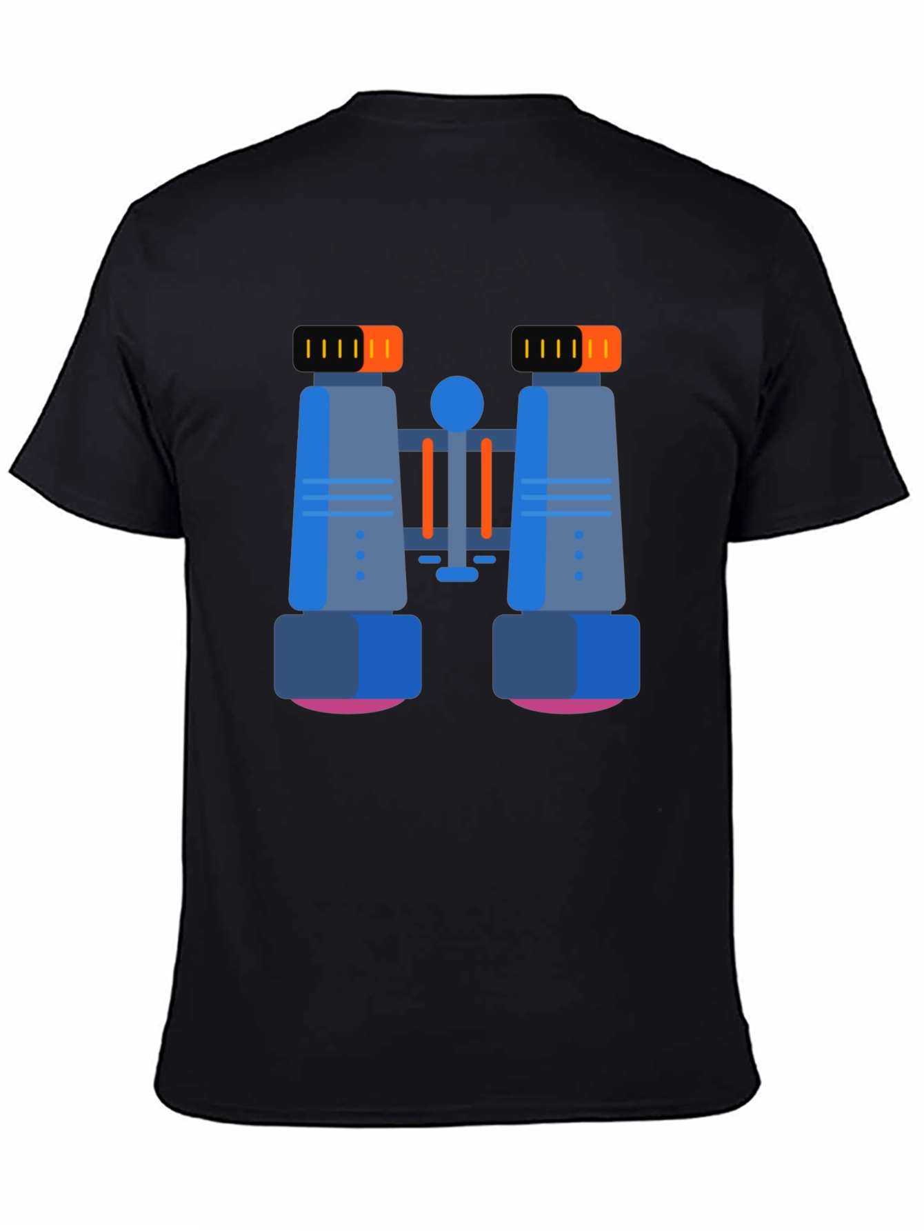 Binoculars Graphic T-Shirt - Black Cotton Blend