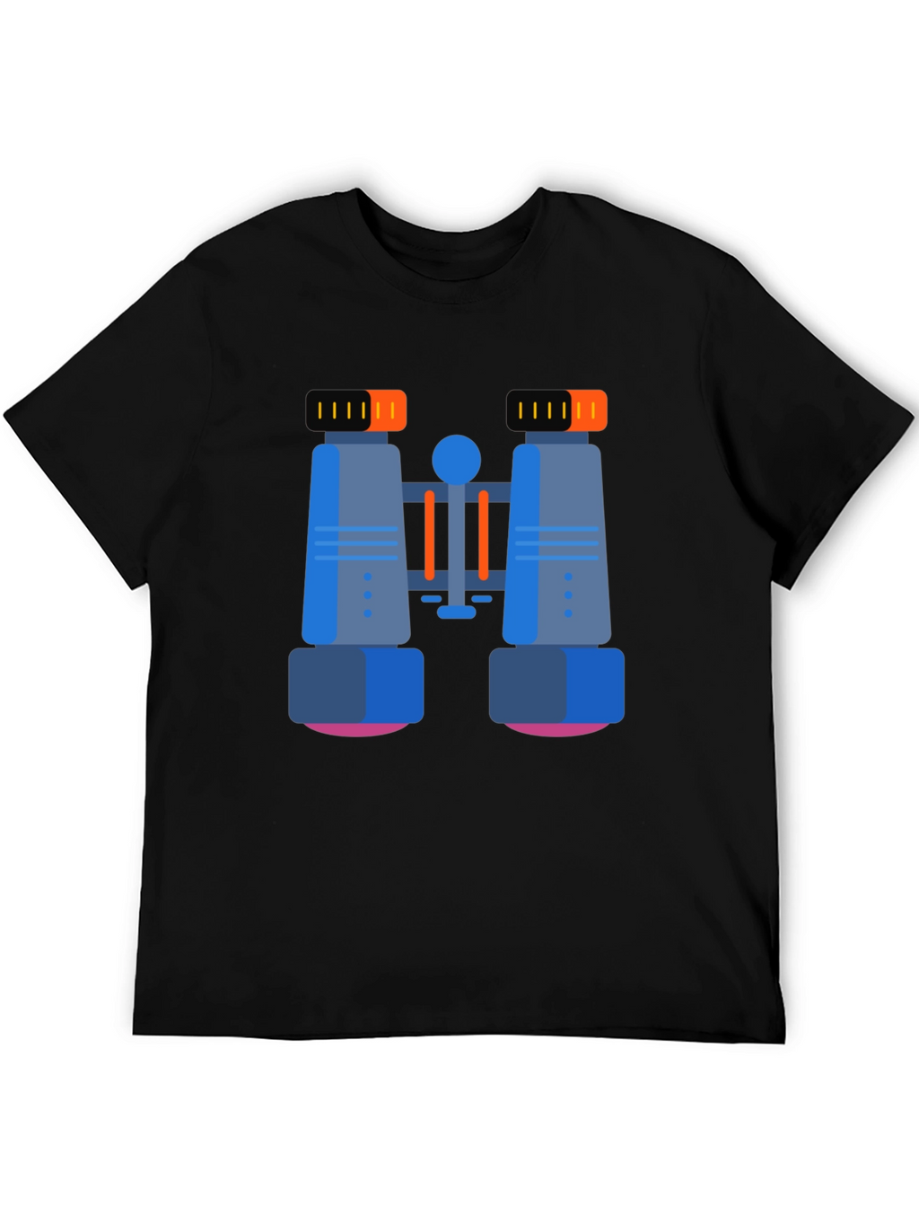 Binoculars Graphic T-Shirt - Black Cotton Blend