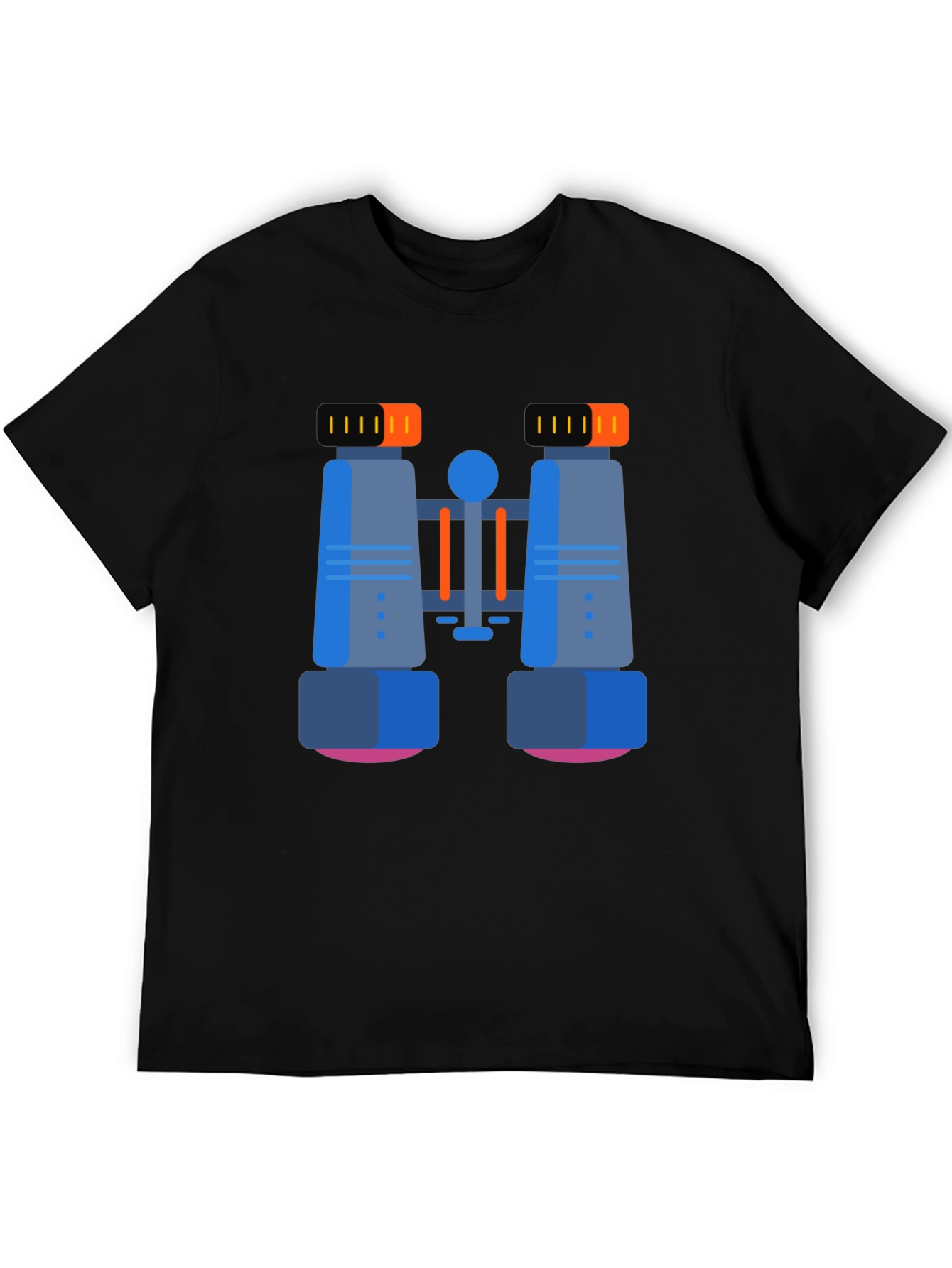 Binoculars Graphic T-Shirt - Black Cotton Blend