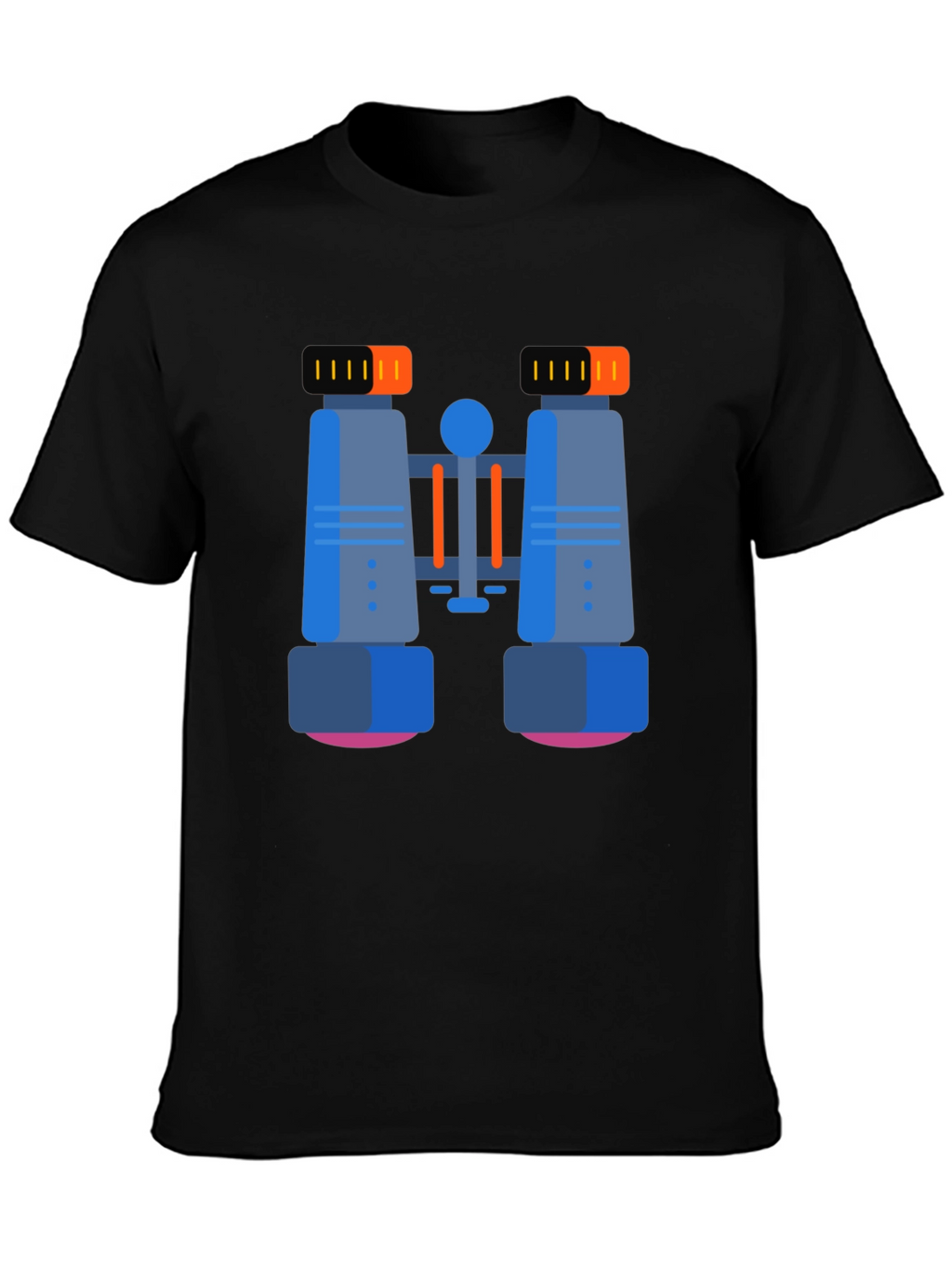 Binoculars Graphic T-Shirt - Black Cotton Blend