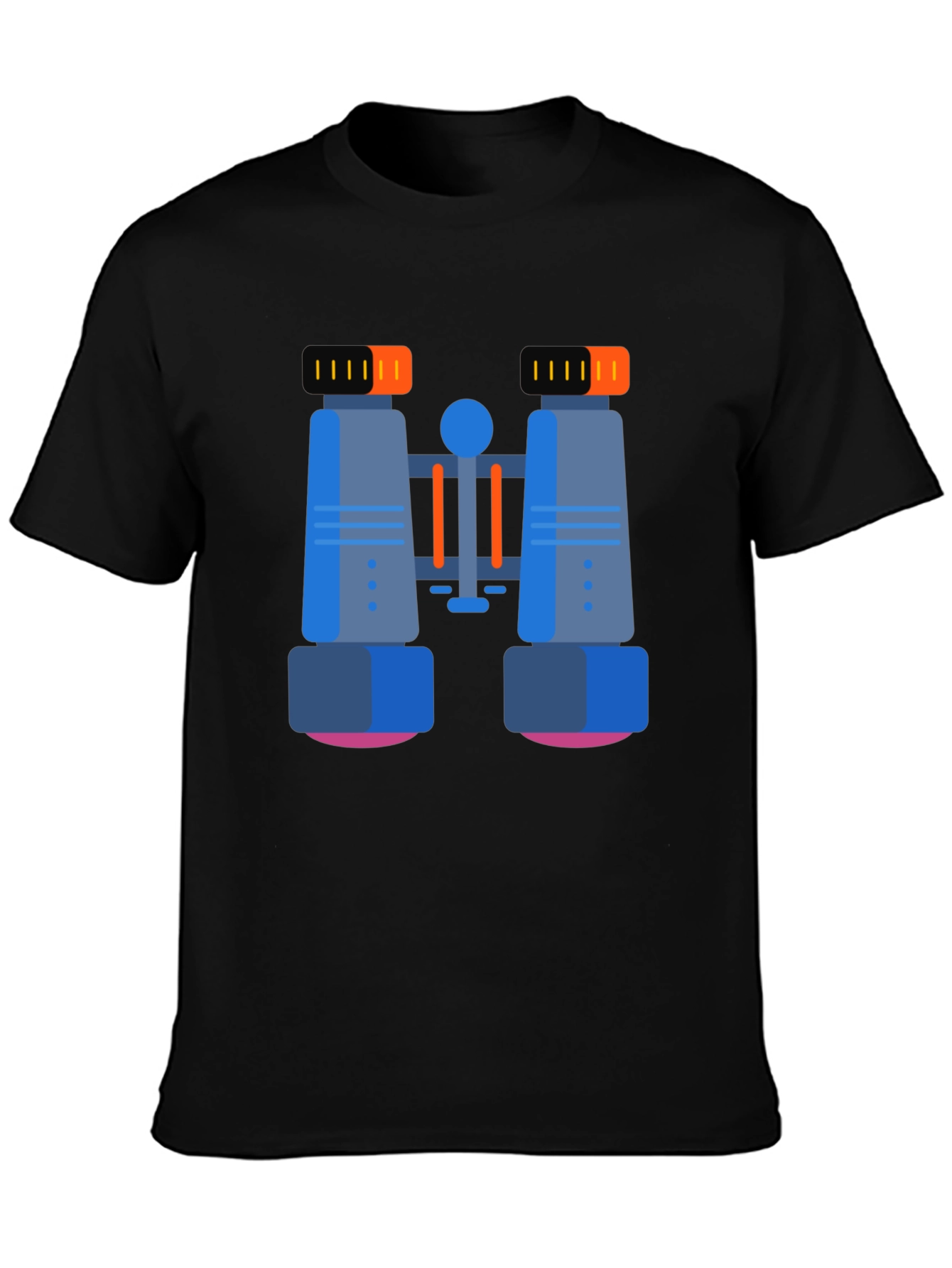 Binoculars Graphic T-Shirt - Black Cotton Blend