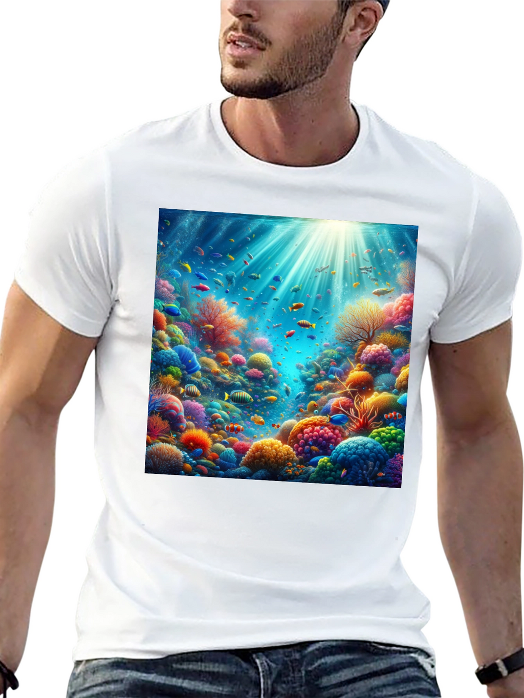 Vibrant Coral Reef Graphic Tee