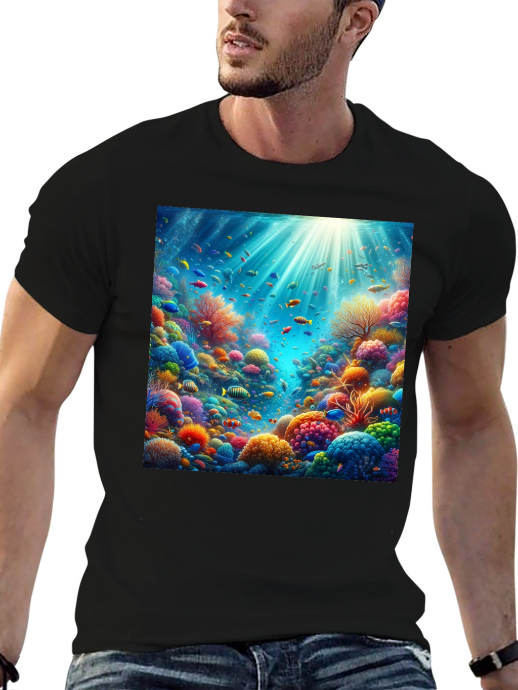 Vibrant Coral Reef Graphic Tee