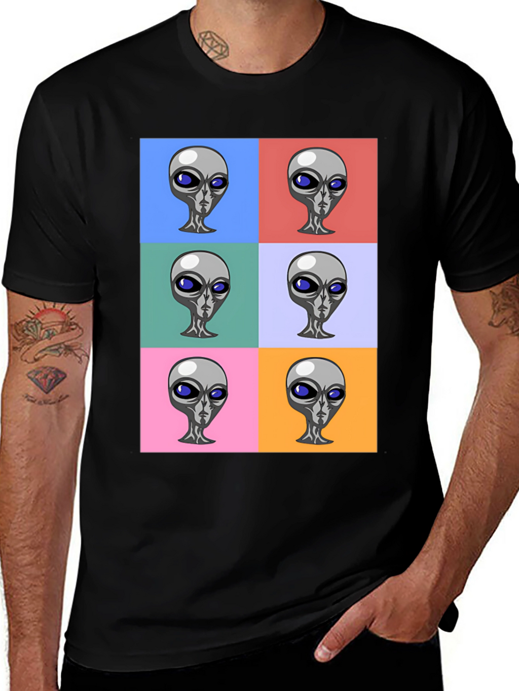 Alien Pop Art Graphic T-Shirt