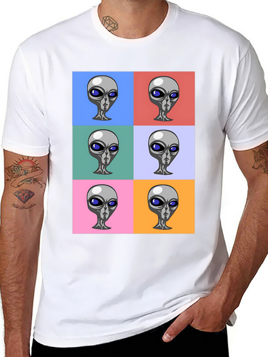 Alien Pop Art Graphic T-Shirt