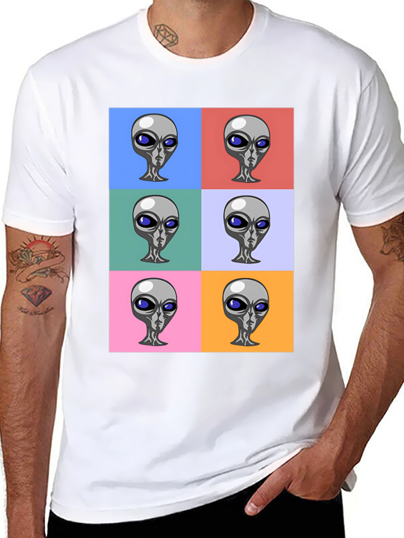 Alien Pop Art Graphic T-Shirt