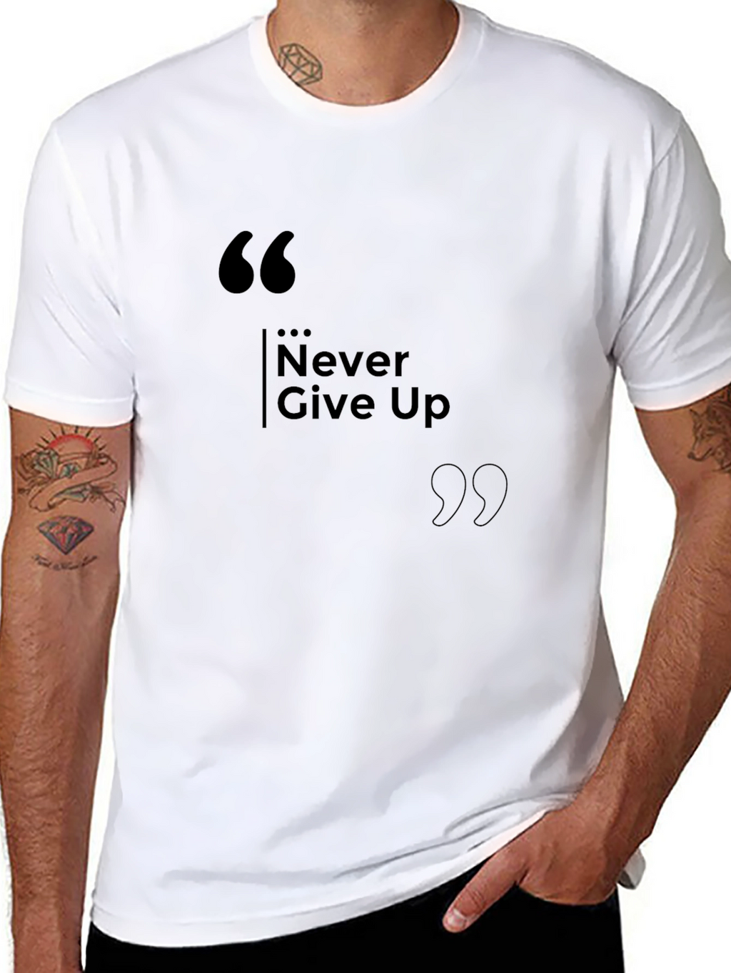 Never Give Up - Motivational T-Shirt