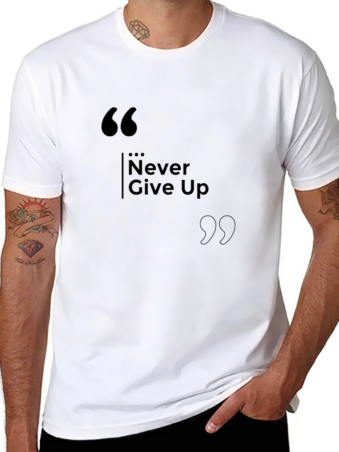Never Give Up - Motivational T-Shirt