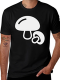 Mushroom Graphic Tee - Fun Black T-Shirt