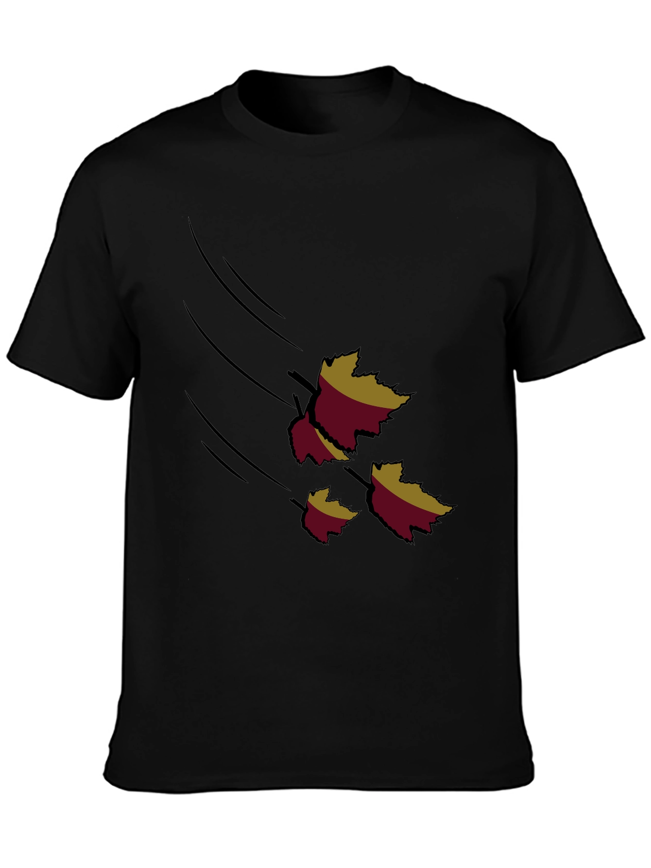Autumn Leaves Graphic Black T-Shirt