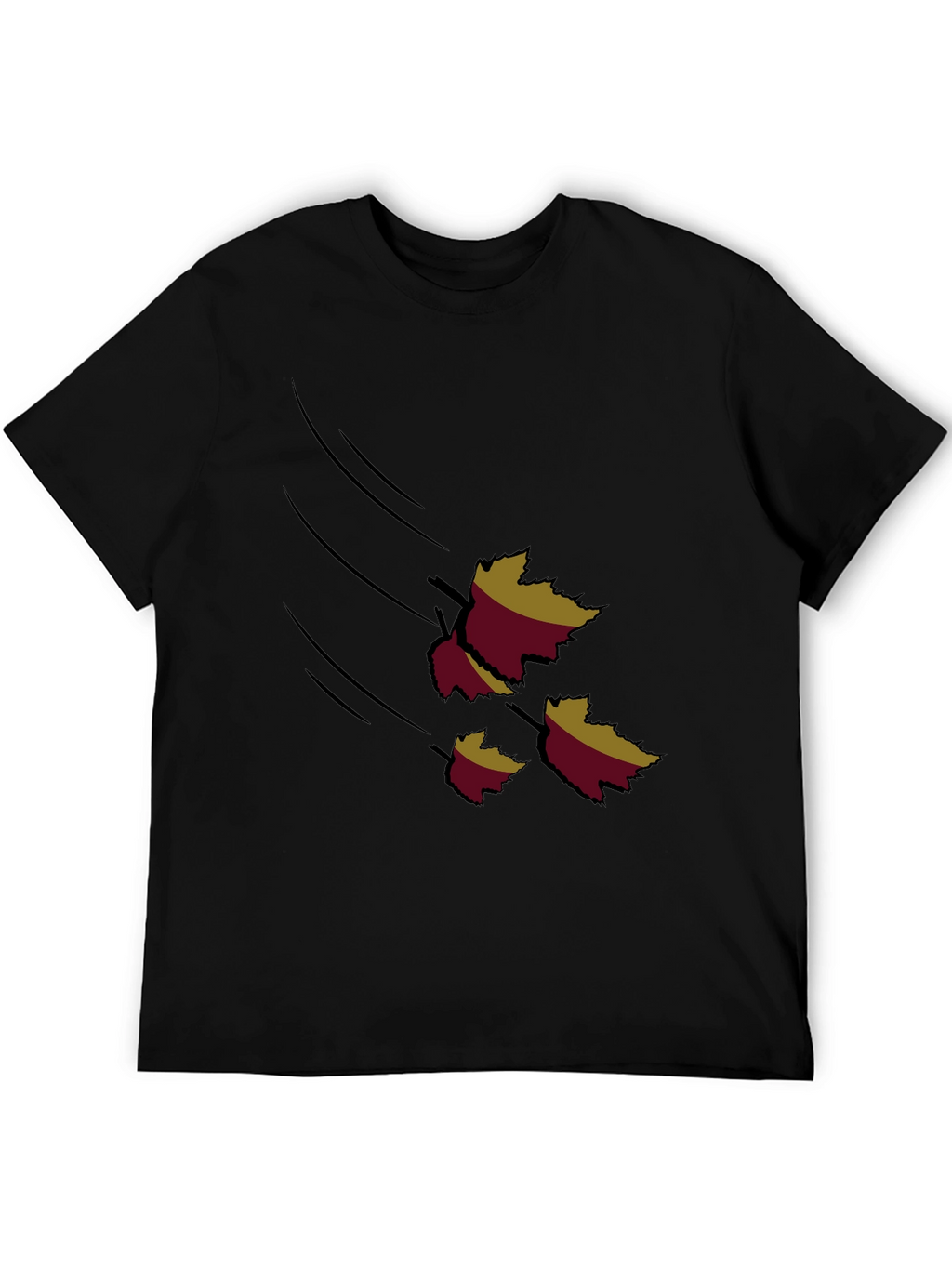 Autumn Leaves Graphic Black T-Shirt