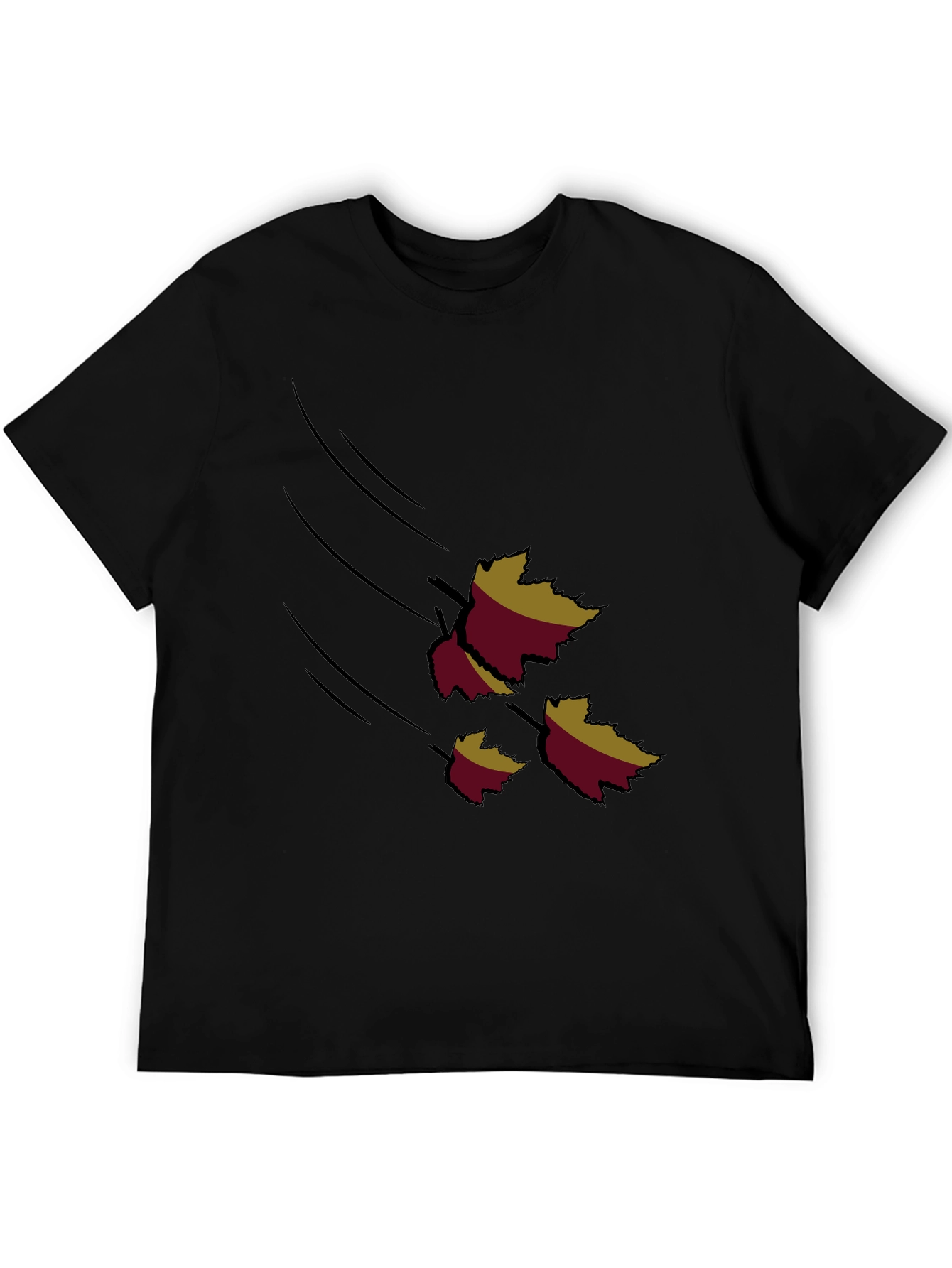 Autumn Leaves Graphic Black T-Shirt