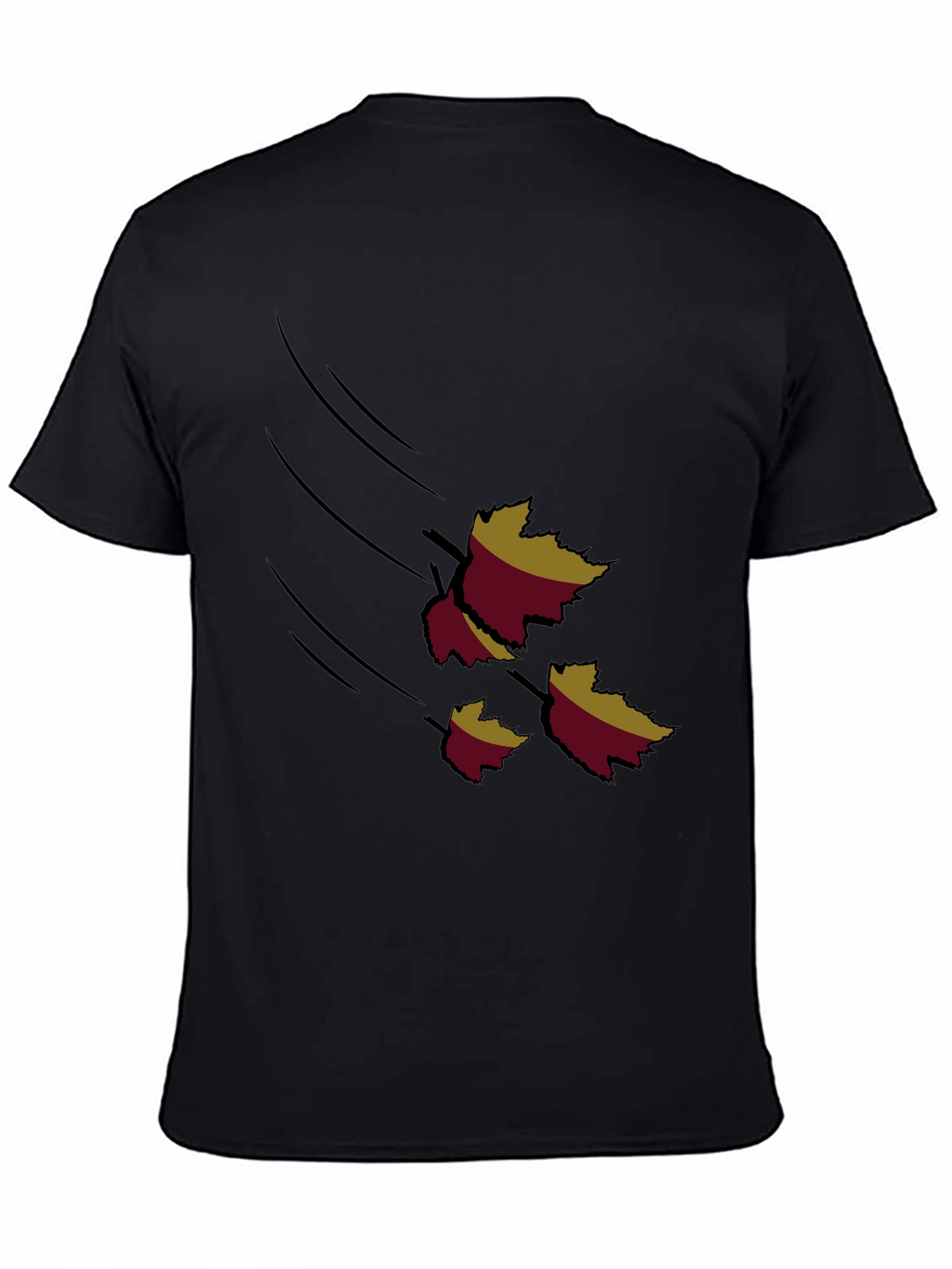 Autumn Leaves Graphic Black T-Shirt