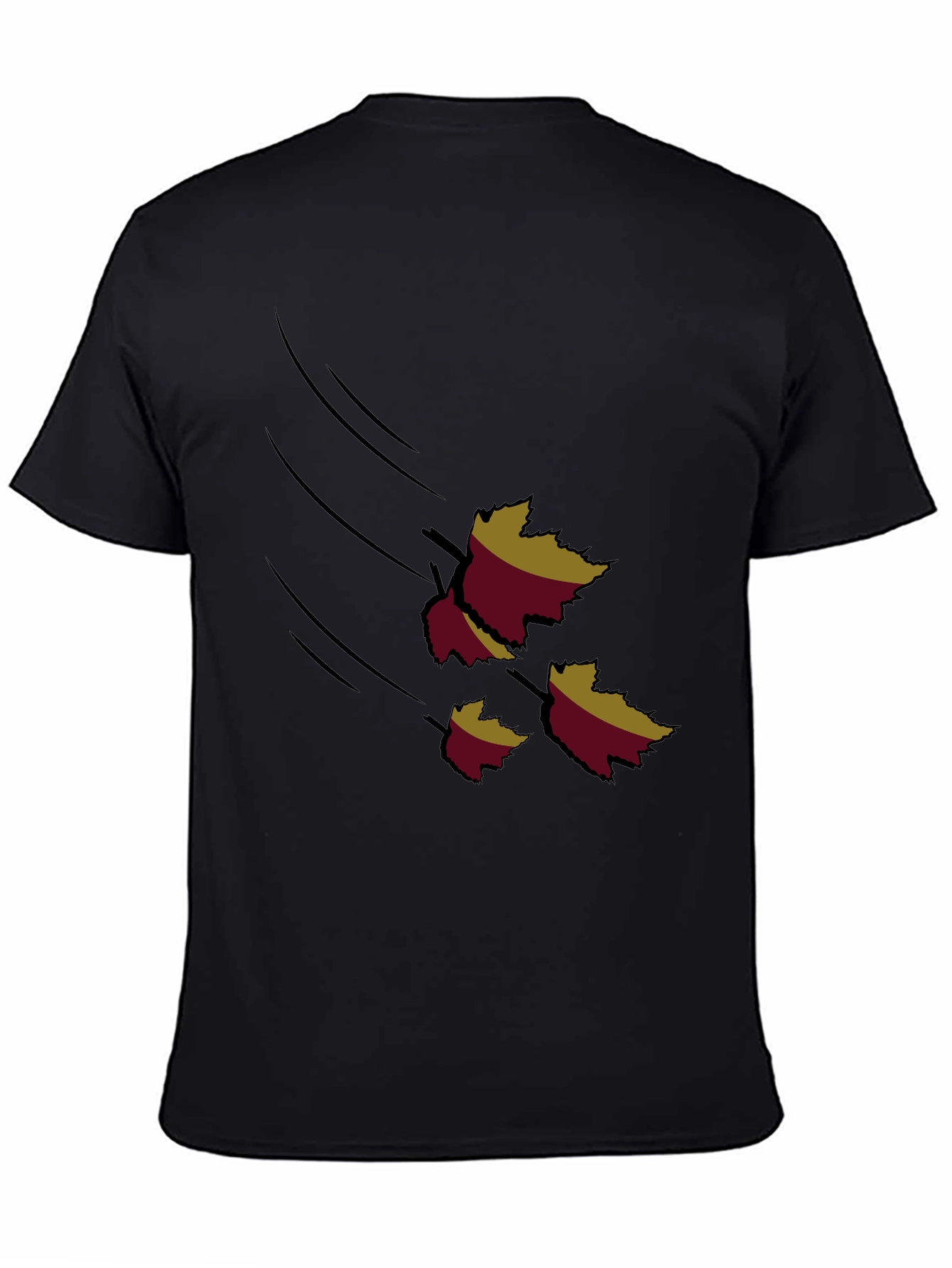 Autumn Leaves Graphic Black T-Shirt