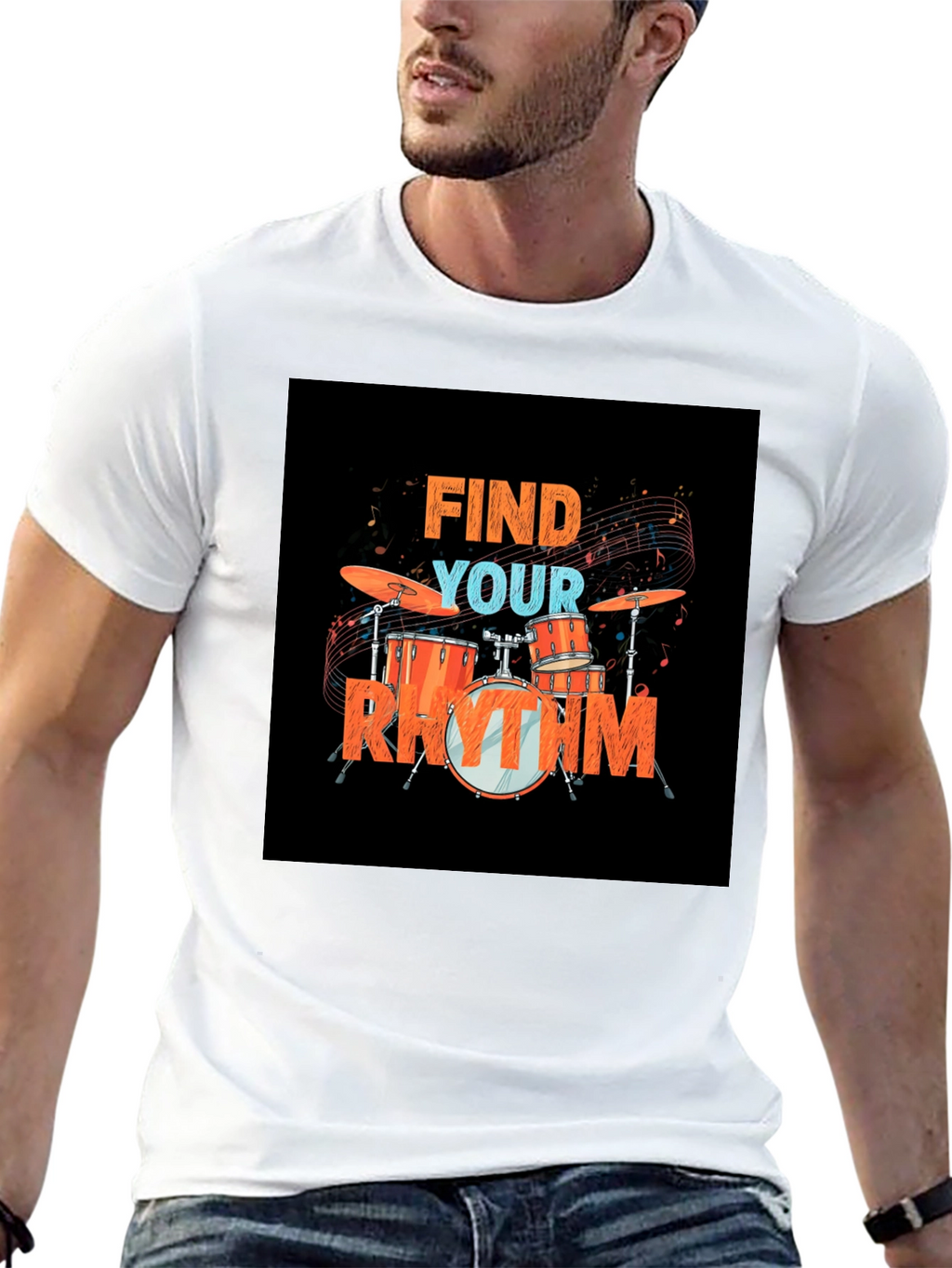 Find Your Rhythm Drum Set Graphic Tee