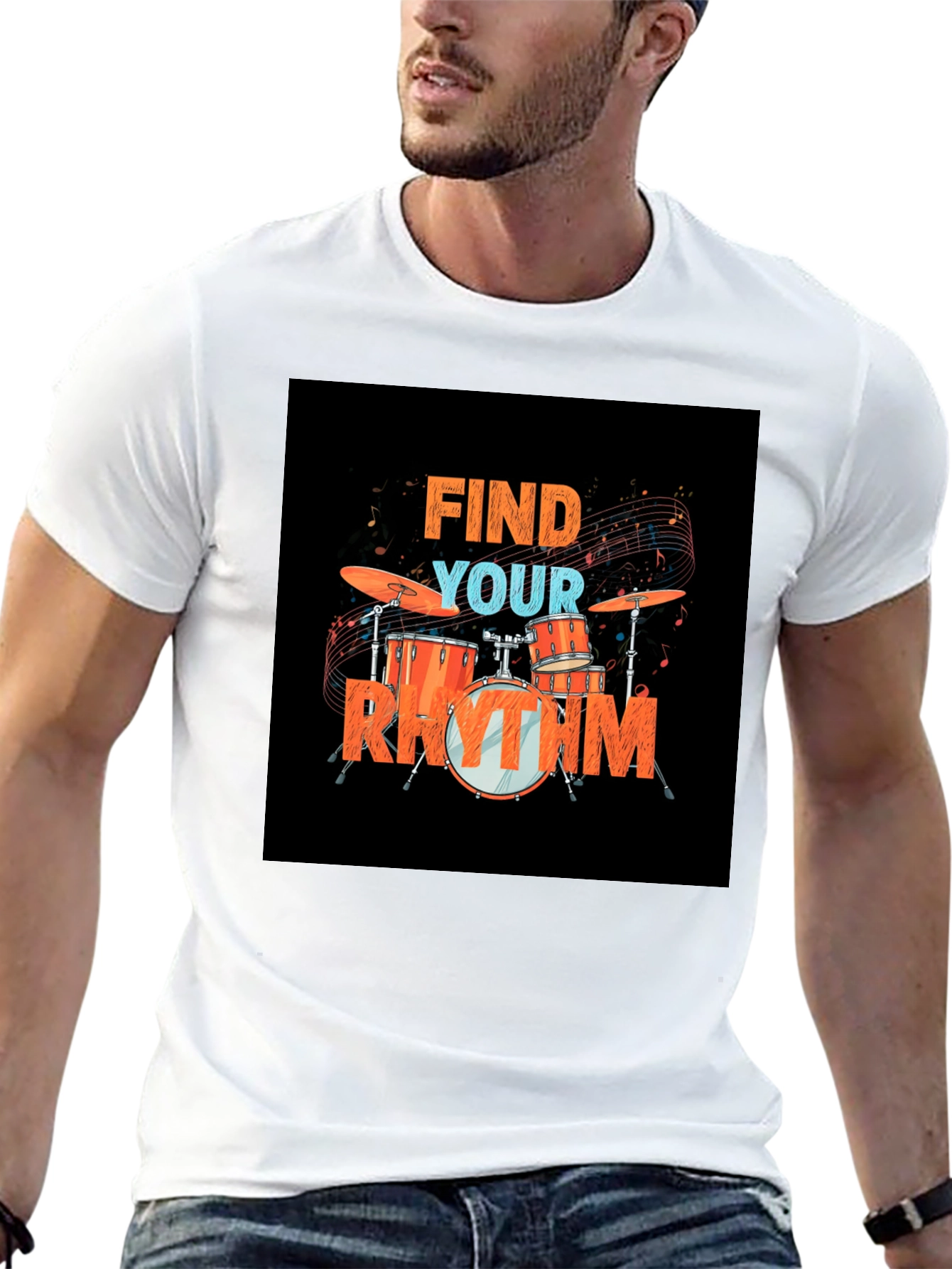 Find Your Rhythm Drum Set Graphic Tee