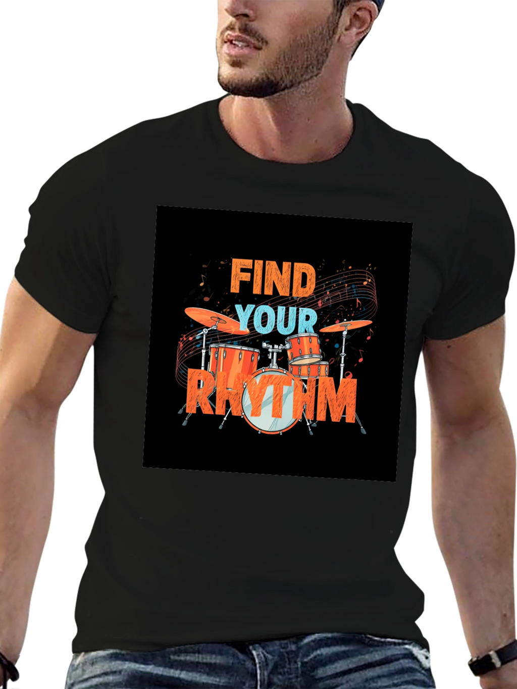 Find Your Rhythm Drum Set Graphic Tee