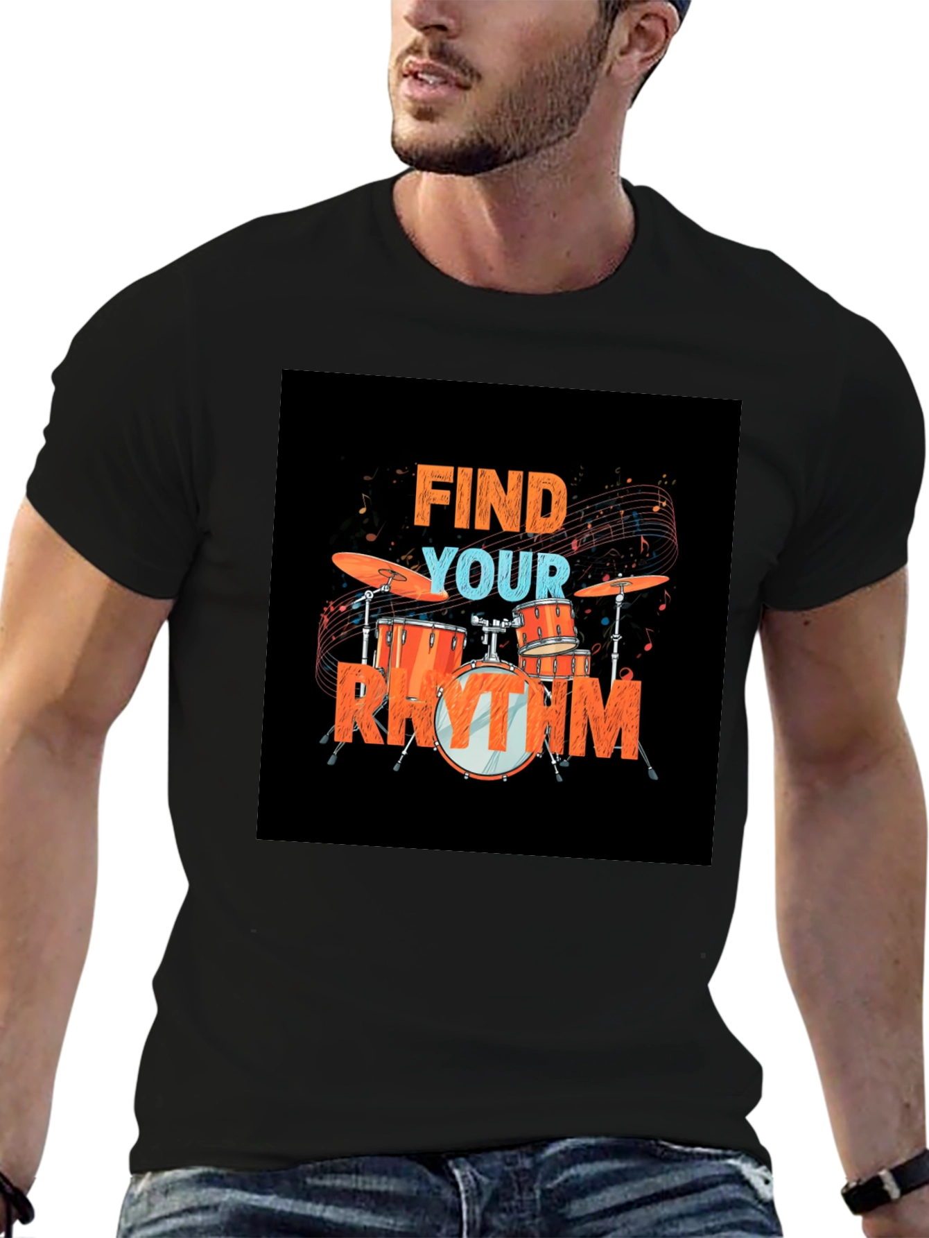 Find Your Rhythm Drum Set Graphic Tee