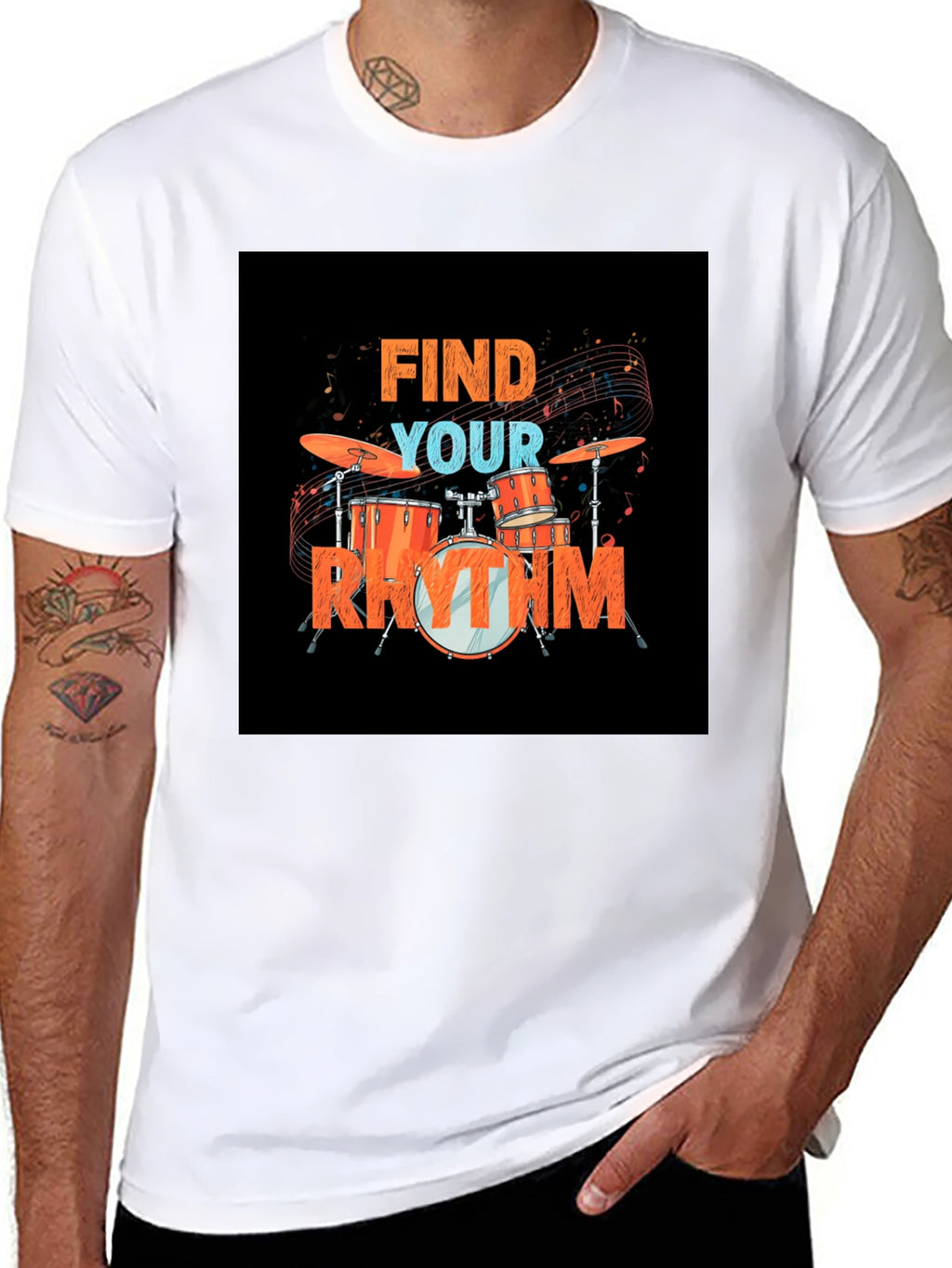 Find Your Rhythm Drum Set Graphic Tee