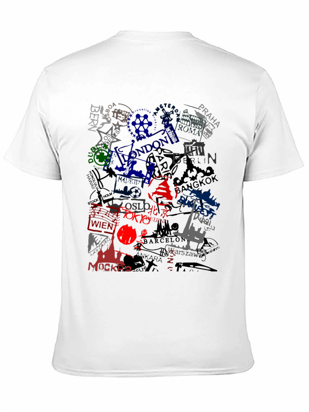 World Cities Graphic Print Black T-Shirt