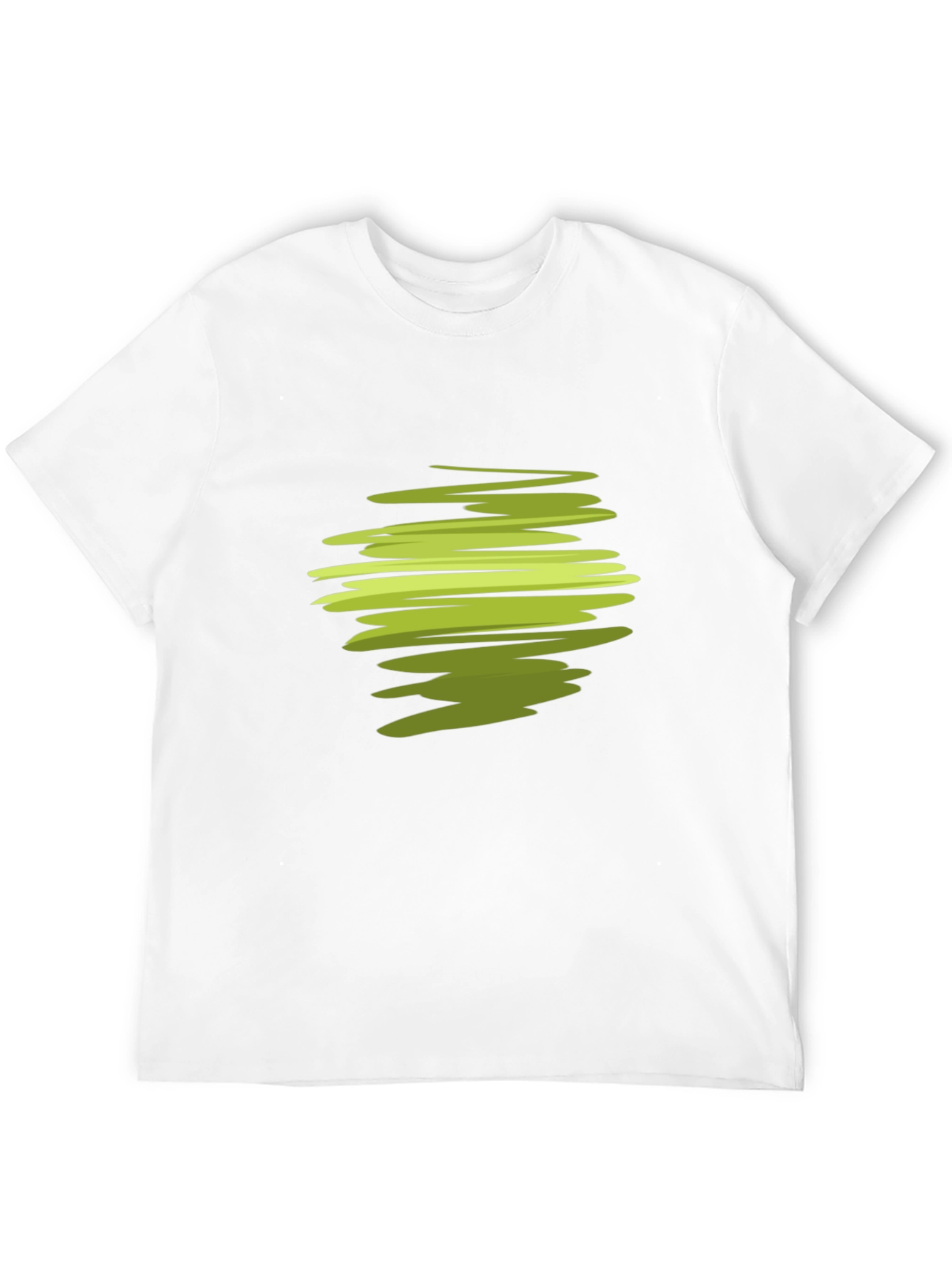 Abstract Green Swirl Graphic Black T-Shirt