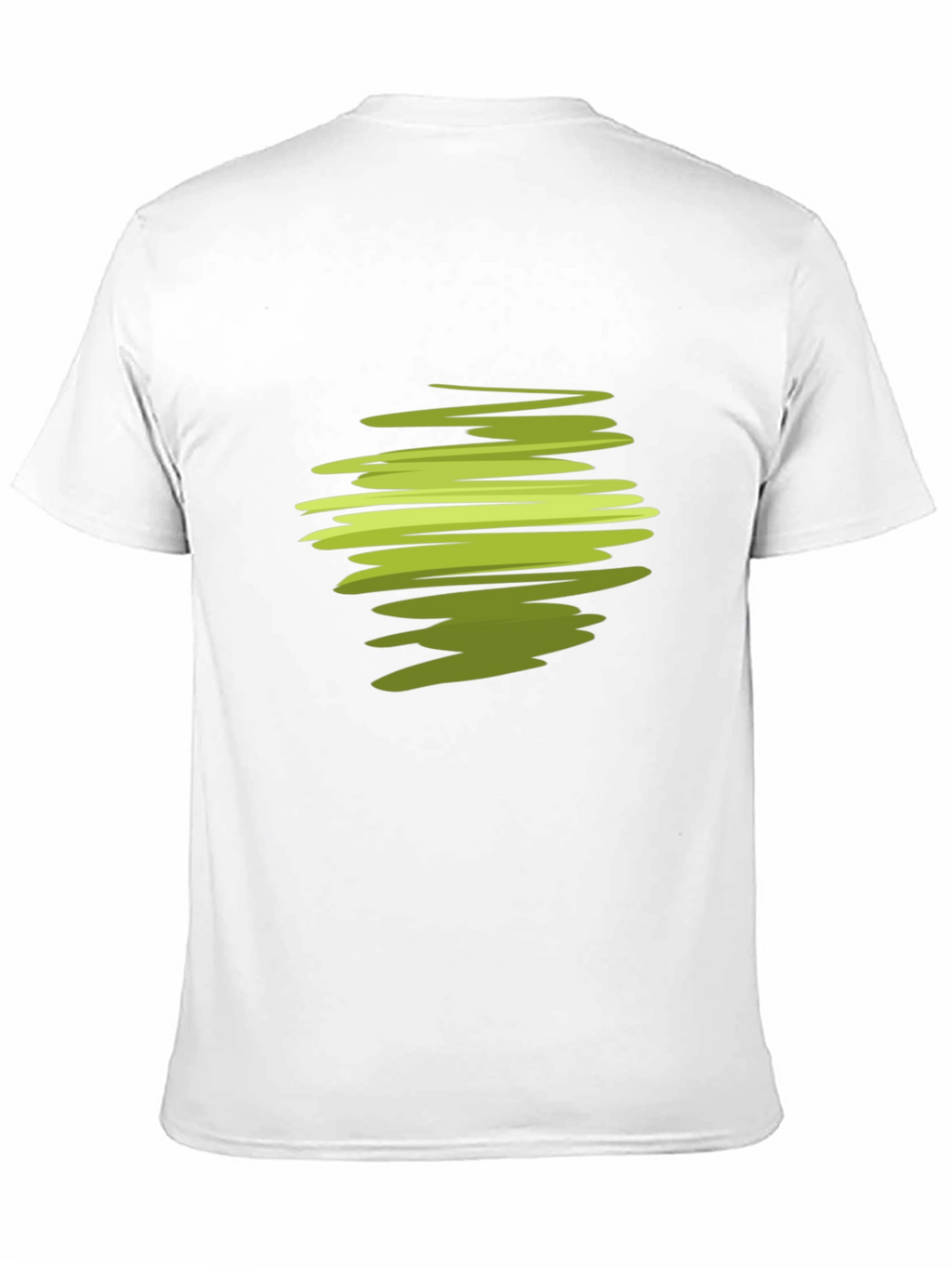 Abstract Green Swirl Graphic Black T-Shirt