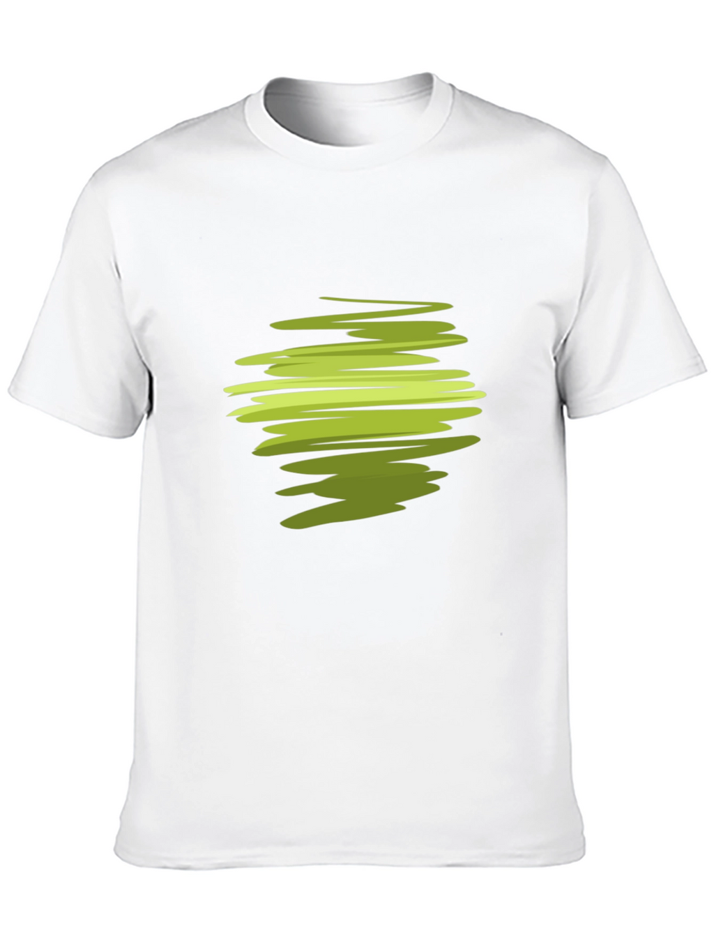 Abstract Green Swirl Graphic Black T-Shirt
