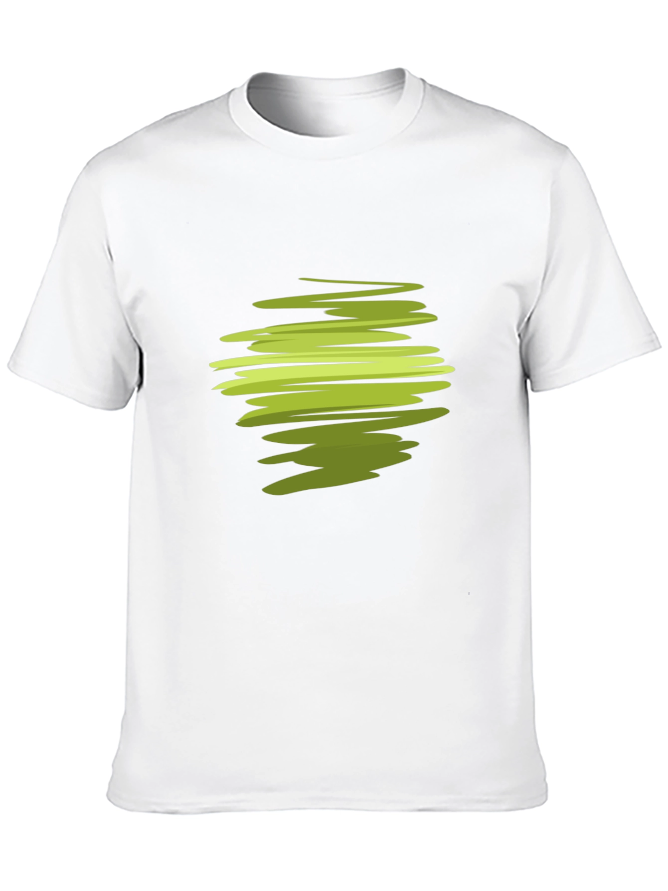 Abstract Green Swirl Graphic Black T-Shirt