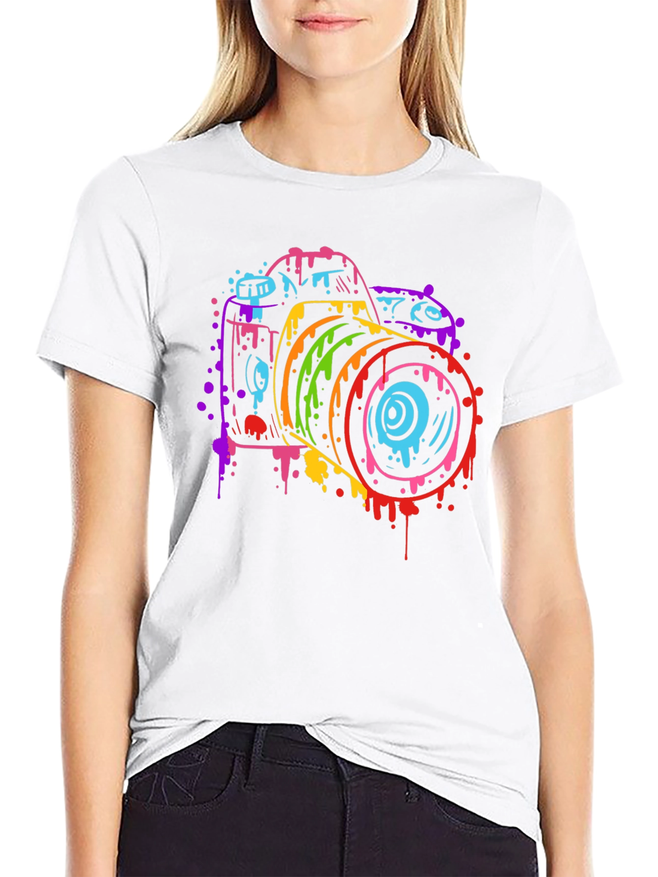 Abstract Camera Graphic T-Shirt - Bold Style