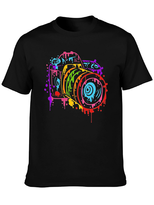 Abstract Camera Graphic T-Shirt - Bold Style