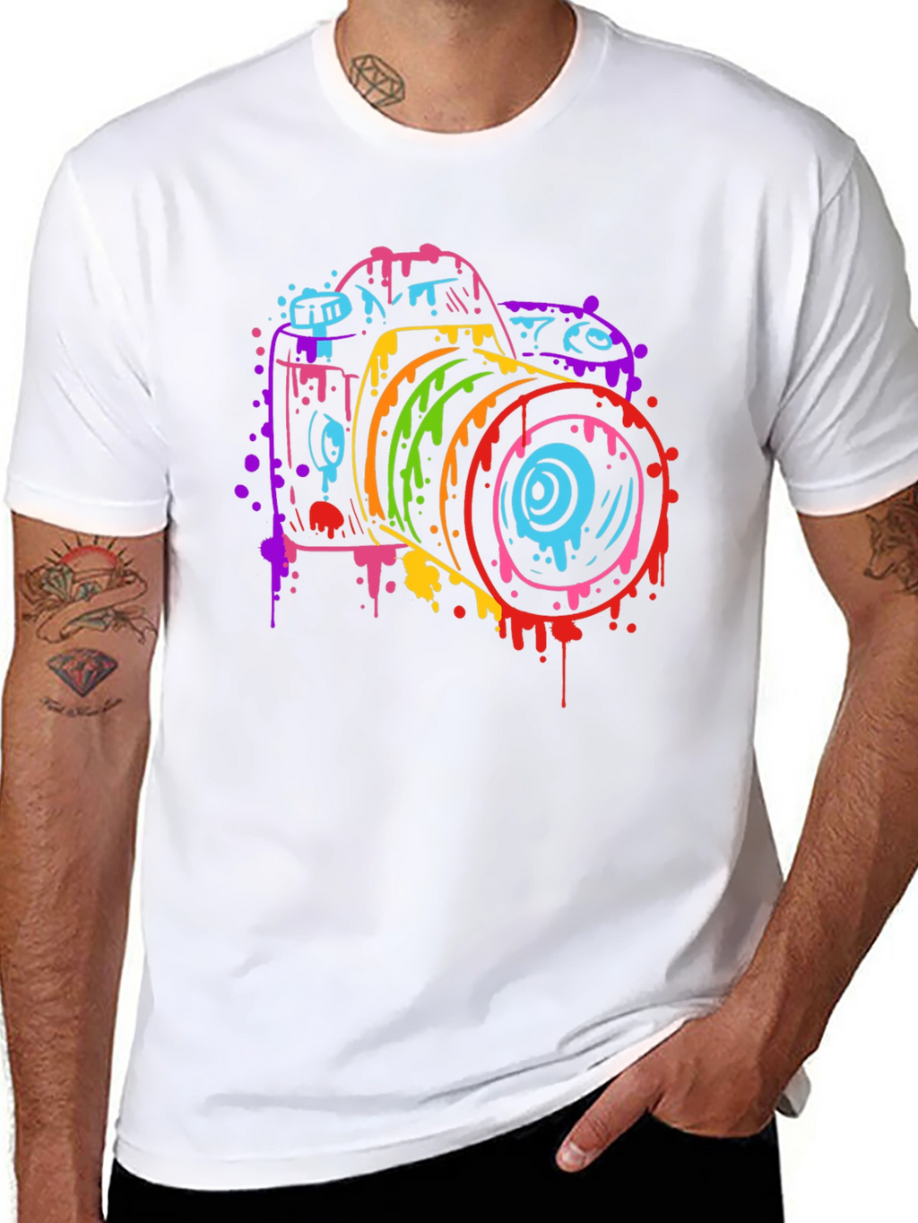 Abstract Camera Graphic T-Shirt - Bold Style