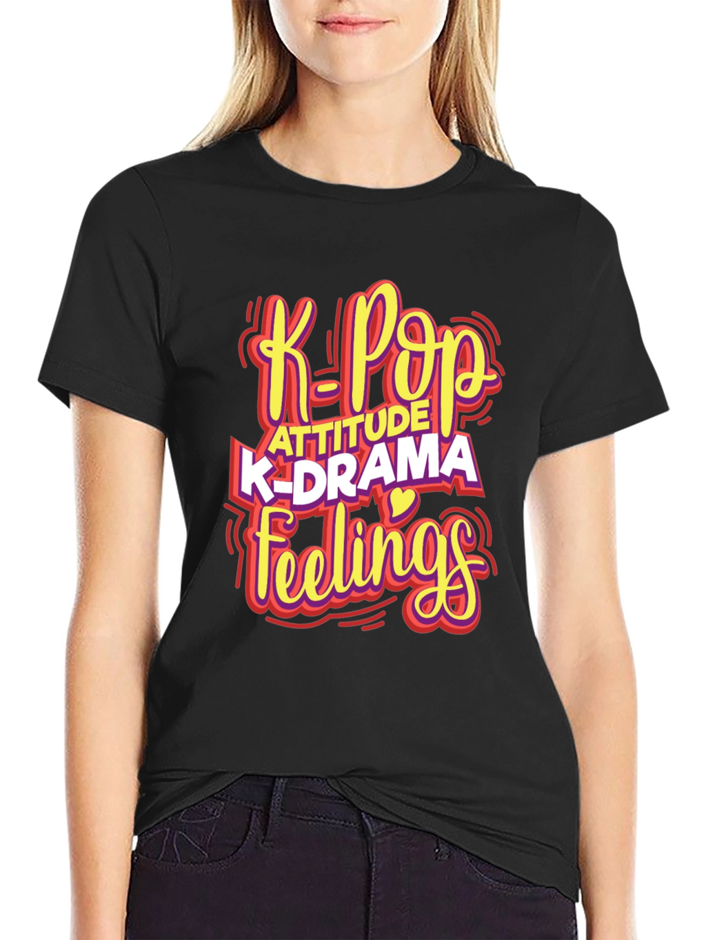 K-Pop Attitude Graphic T-Shirt