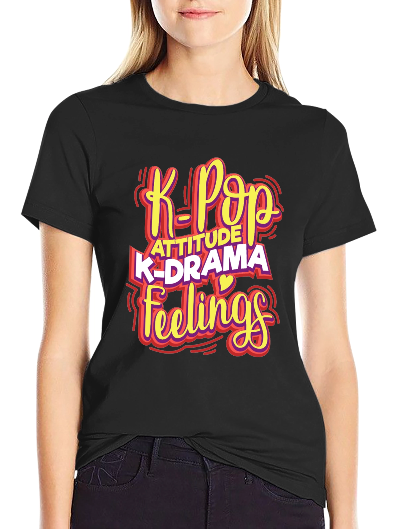 K-Pop Attitude Graphic T-Shirt