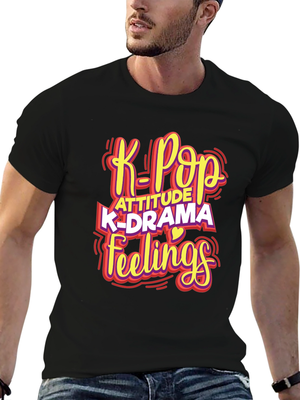 K-Pop Attitude Graphic T-Shirt